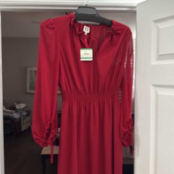 Beautiful red dress elastic waist. Great for a nice summer date. - Picture 3 of 3
